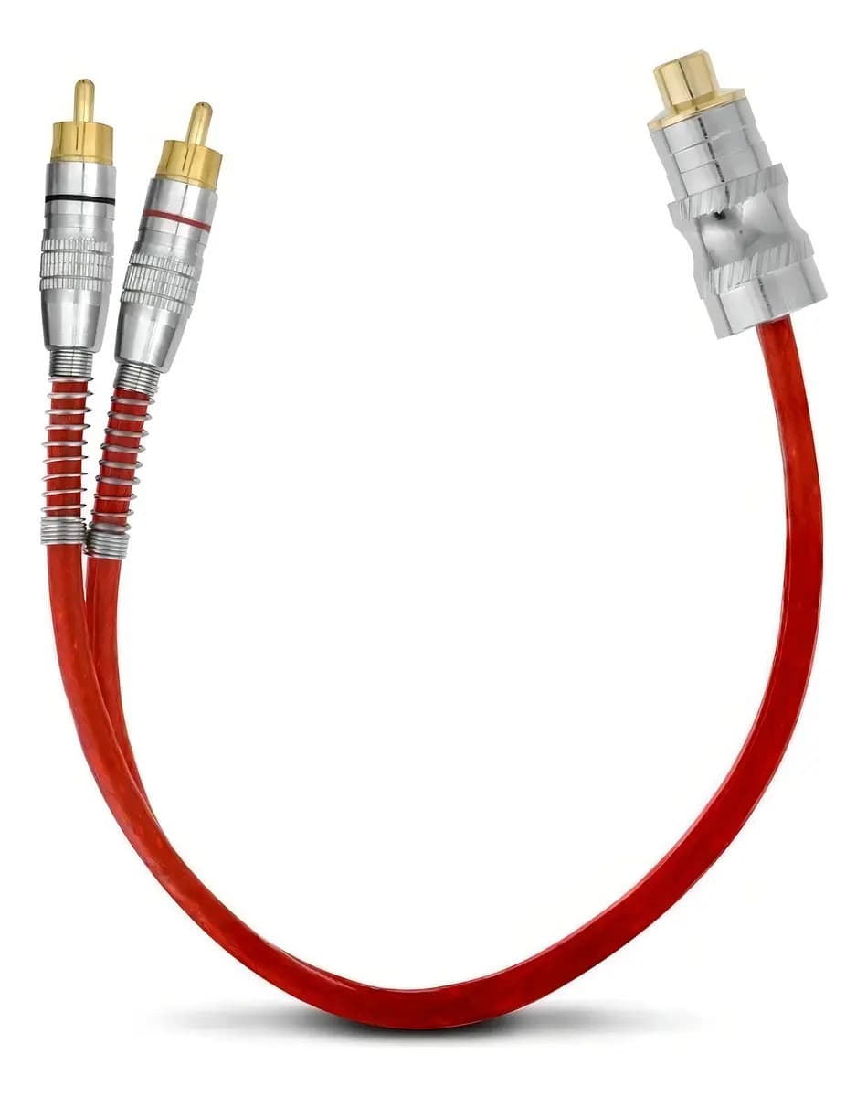 Cabo Y Rca Blindado Techone Svart - 2 Machos 1 Femea — imagem 3