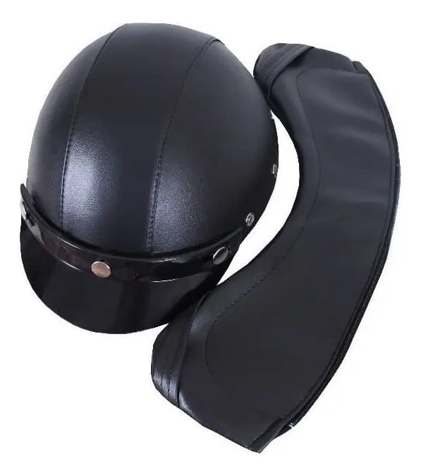 Capacete Couro Coquinho Pro Tork Custom Bike Moto Cor Preto — imagem 6