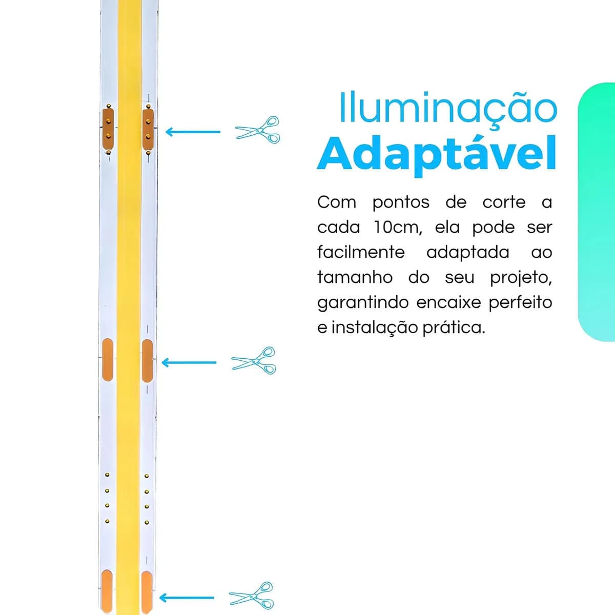 Fita Led Cob 10 Metros Direto Na Rede 150w/ 320led Perfil Branco Neutro 110v — imagem 6