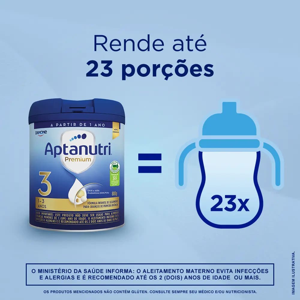 Leite Infantil Aptanutri Premium 3 800g Fórmula — imagem 5