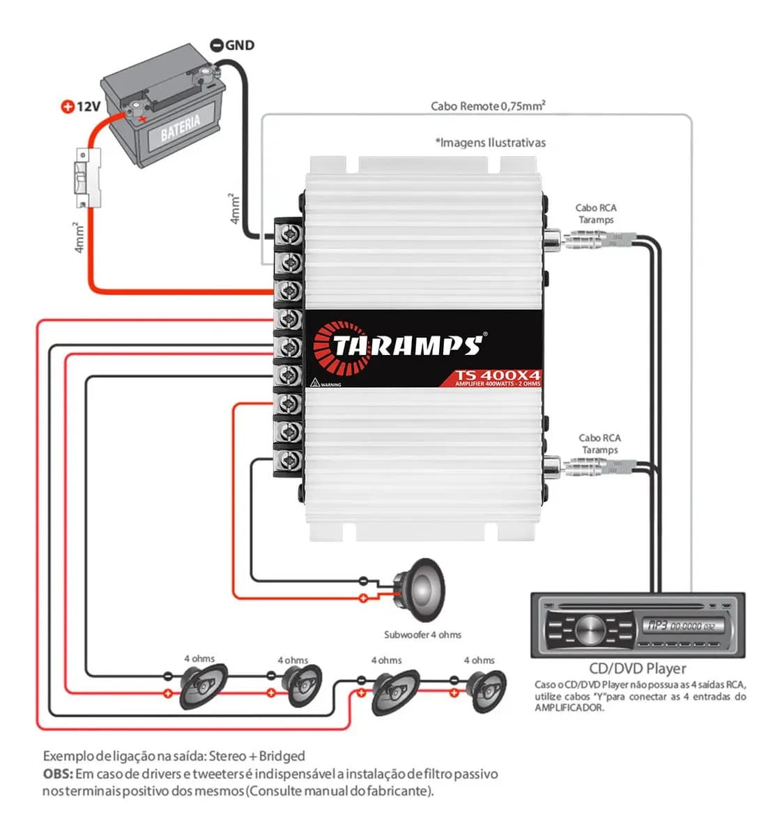 Modulo Taramps 400 Rms Ts-400 Ts400x4 T400 4 Canais V6 — imagem 4