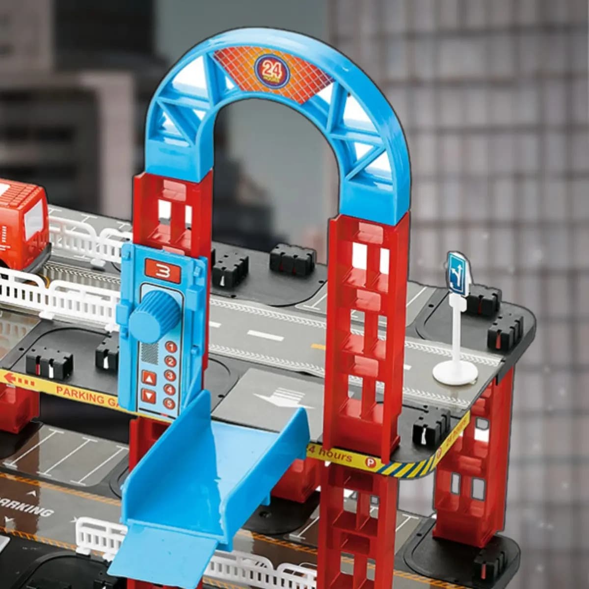 Pista De Carrinhos Bombeiros Brinquedo Infantil Corrida Vermelho — imagem 5