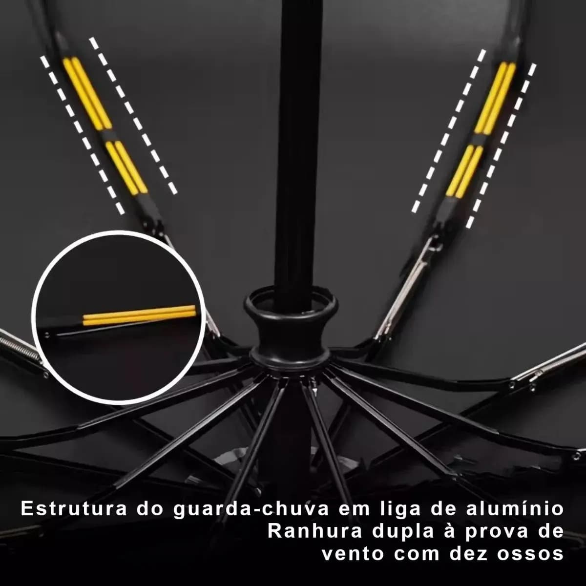 Guarda Chuva Automático Reforçado Abre E Fecha Mais Forte Cor Vermelho — imagem 5