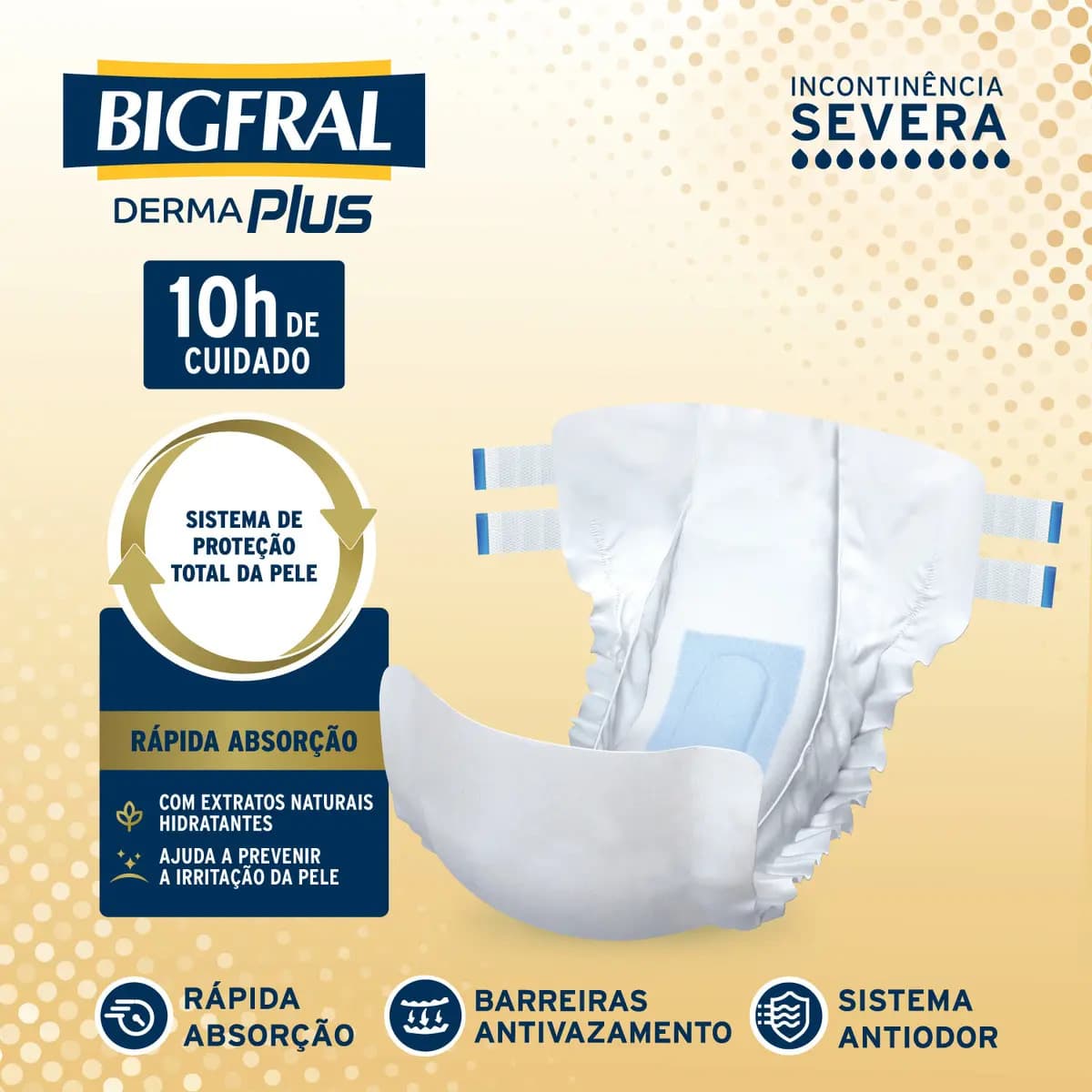 Fralda Bigfral Derma Plus M 8 Unidades Tamanho Médio — imagem 5