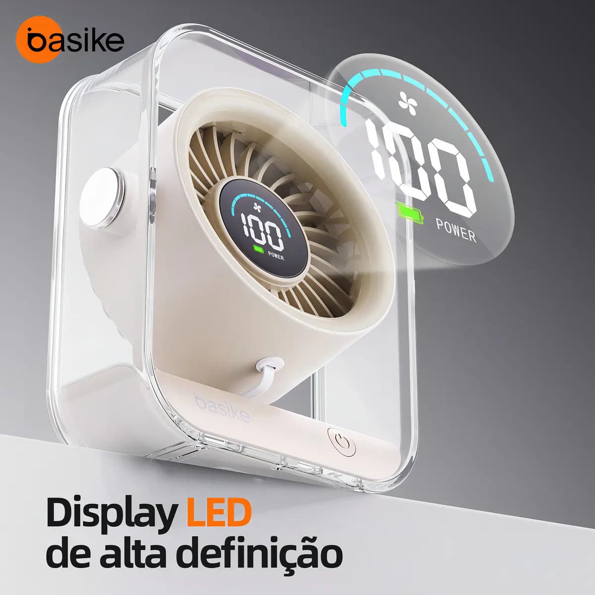Mini Ventilador Portátil Basike de 3 Velocidades Recarregável com USB — imagem 2