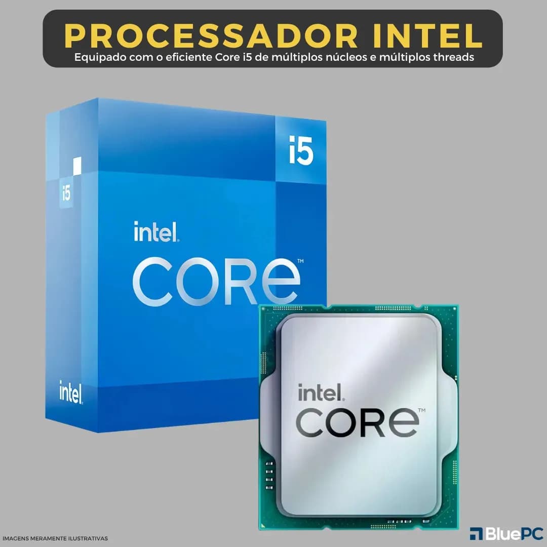 Computador Completo Intel Core i5 4570 (4ª Geração), 16GB RAM, SSD 256GB, Monitor 20" 75Hz HDMI, Windows 10 Pro, Preto, Bivolt - BluePC Office CDF-099OF — imagem 5