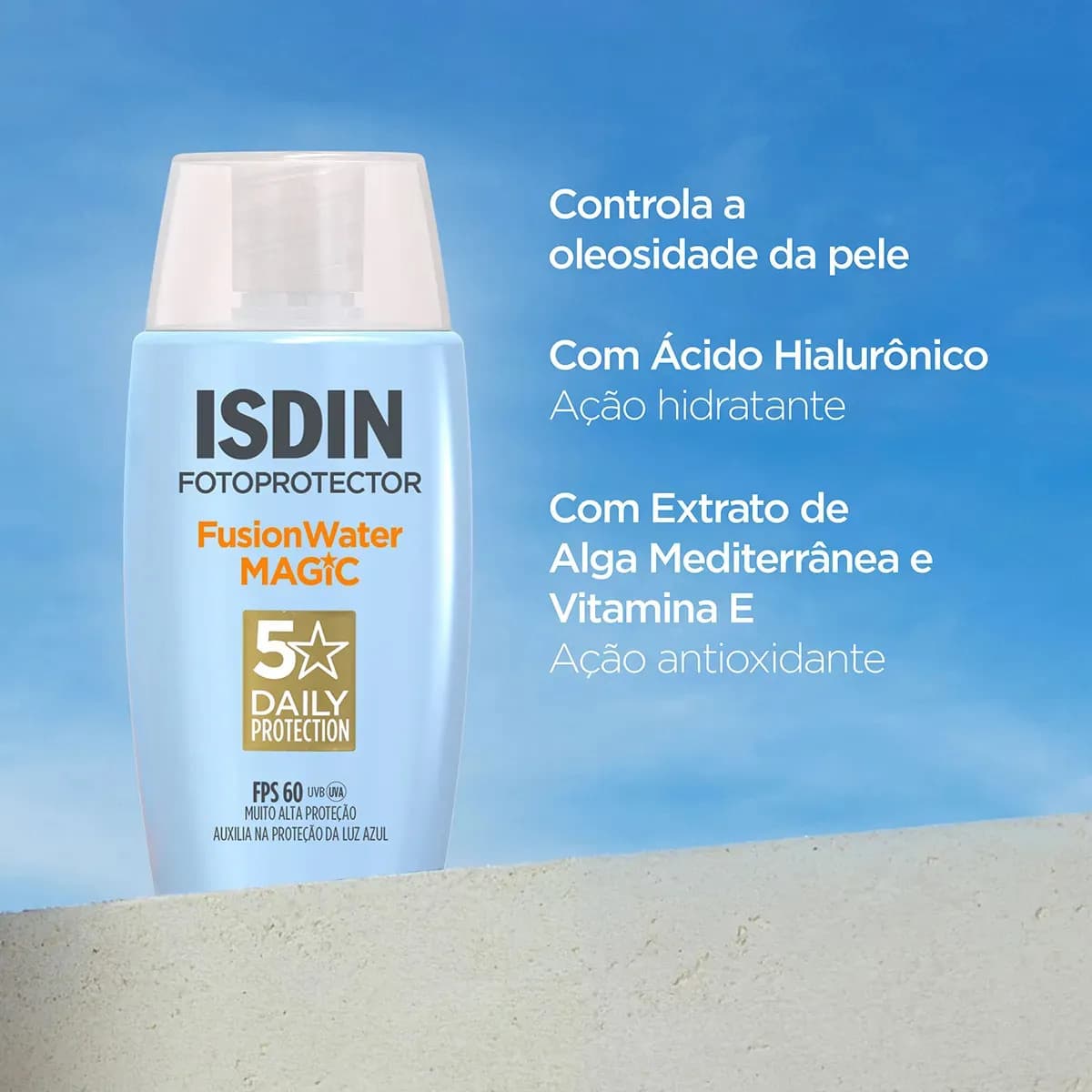 ISDIN Protetor Solar Facial Fusion Water 5 Stars Sem Cor FPS 60 - 50ml — imagem 3