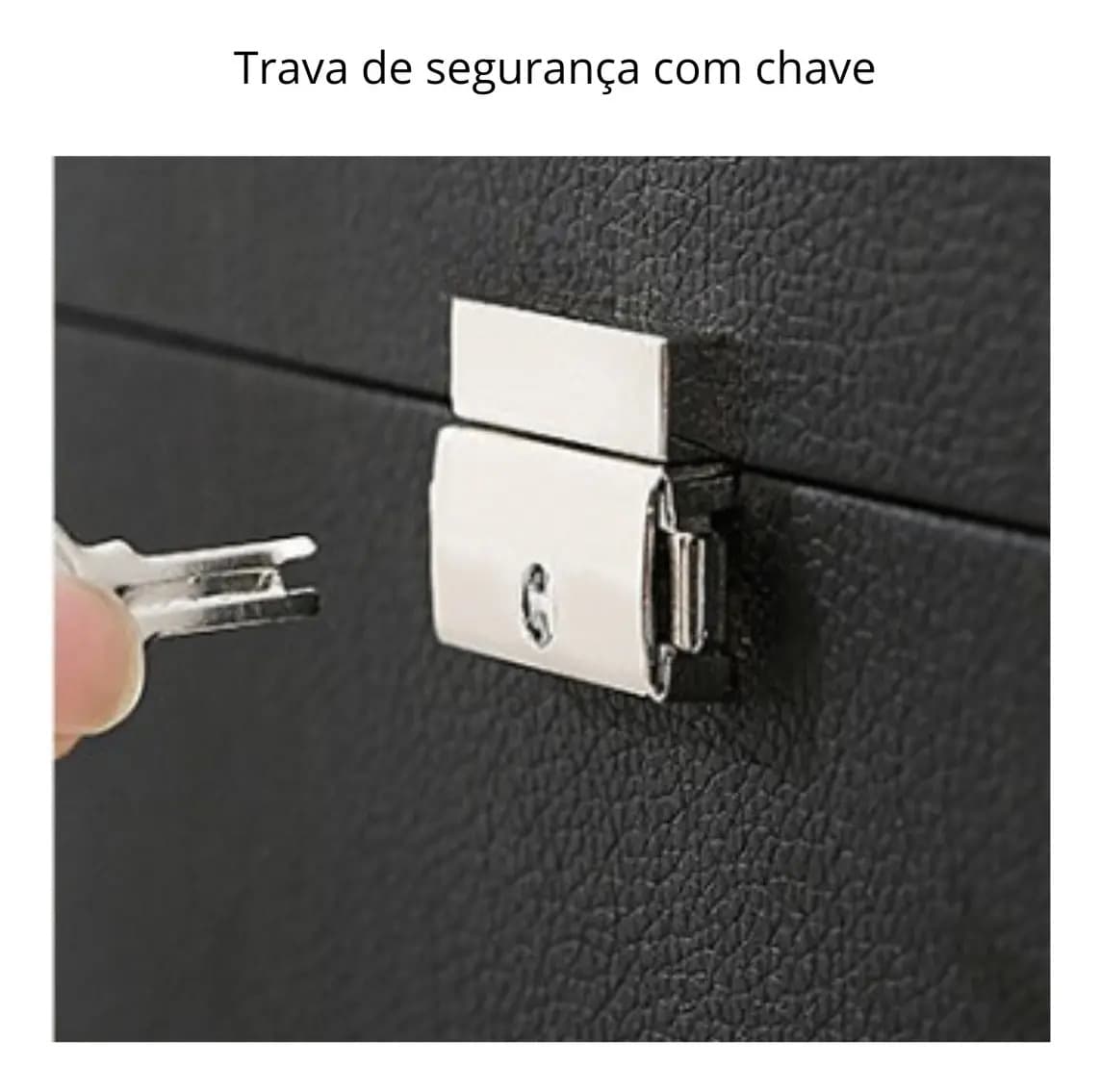 Porta Joias Grande Maleta Organizado Viagem Maquiagem Estojo Cor Preto — imagem 6