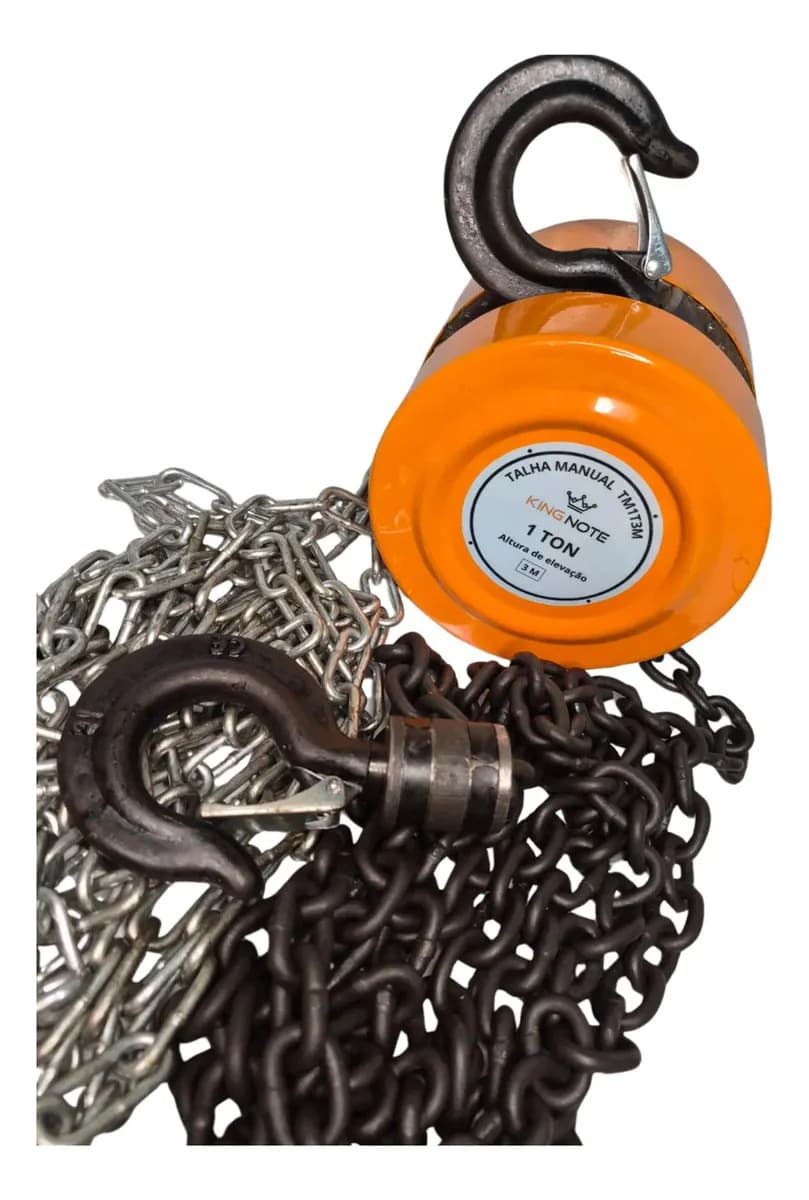 Talha Manual 1 Tonelada 1000kg Corrente 3 m de Elevação Com Freio — imagem 3