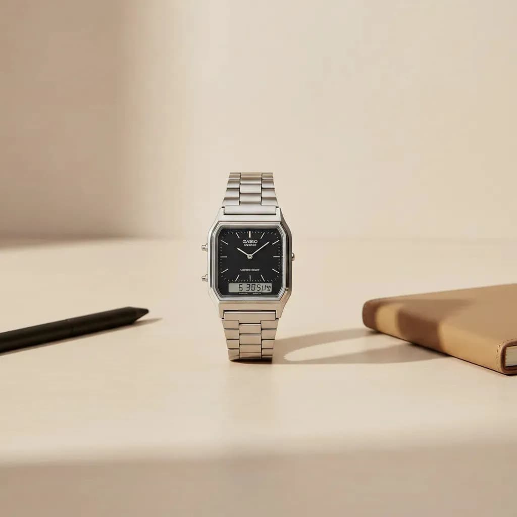 Relógio Casio Unissex Vintage Prata Aq-230a-1dmq — imagem 6