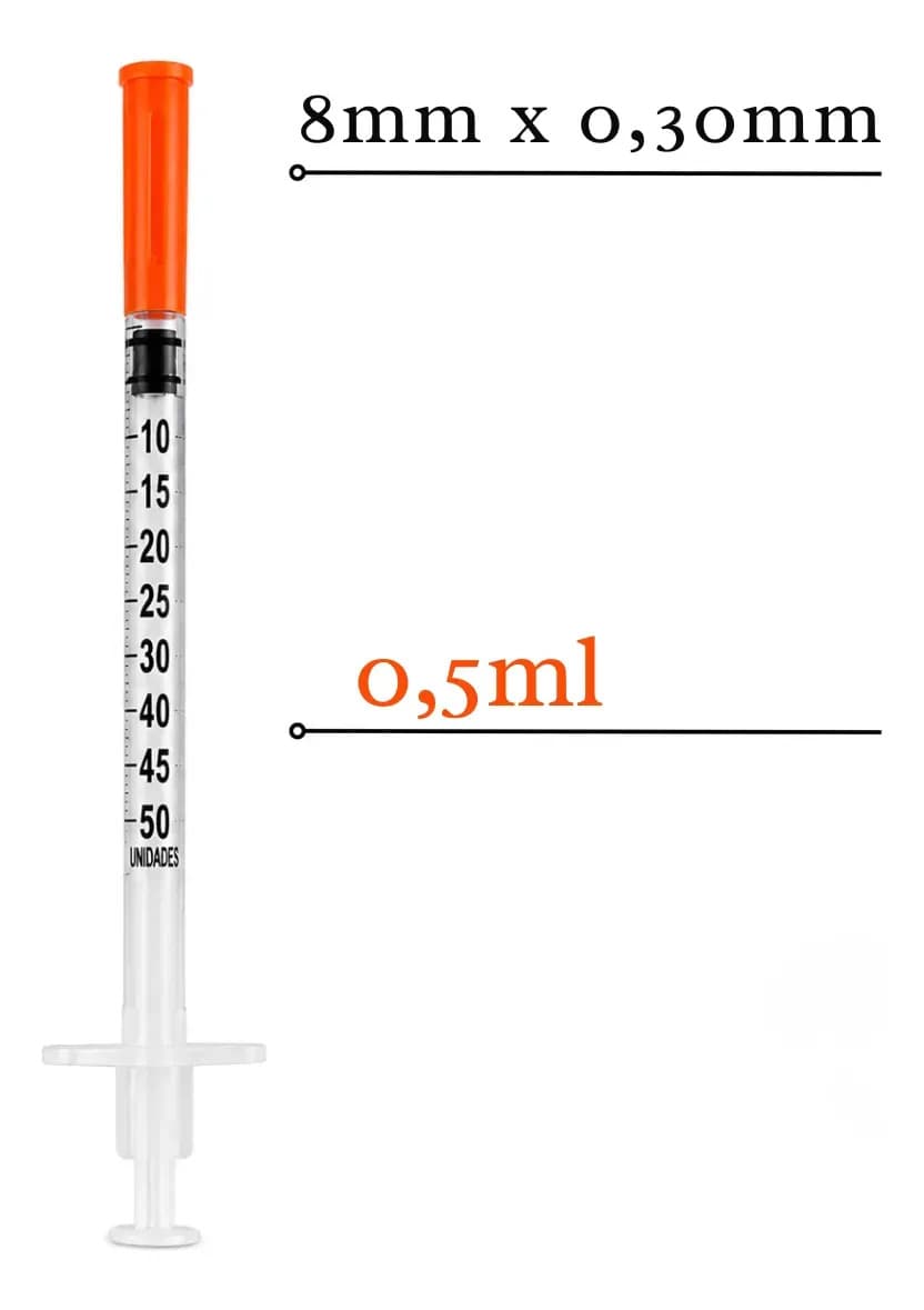 Kit 30 Seringas Insulina 0,5ml C/agulha Fixa 8mm X0,30m Sr 0.5 Ml — imagem 5