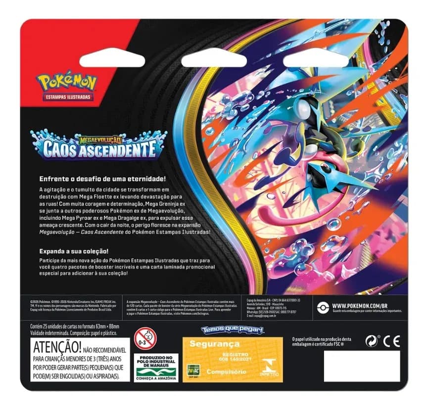 Pokémon ME04 Caos Ascendente Blister Quádruplo Toxel 4 Boosters copag — imagem 2