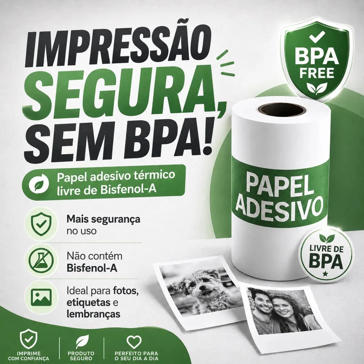 10 Rolos Bobinas Continua Papel Térmico Adesivo 57x30mm para Mini Impressora Portátil, Câmera Infantil que Imprime Fotos, Refil Autocolante Sem Tinta para Etiqu — imagem 6