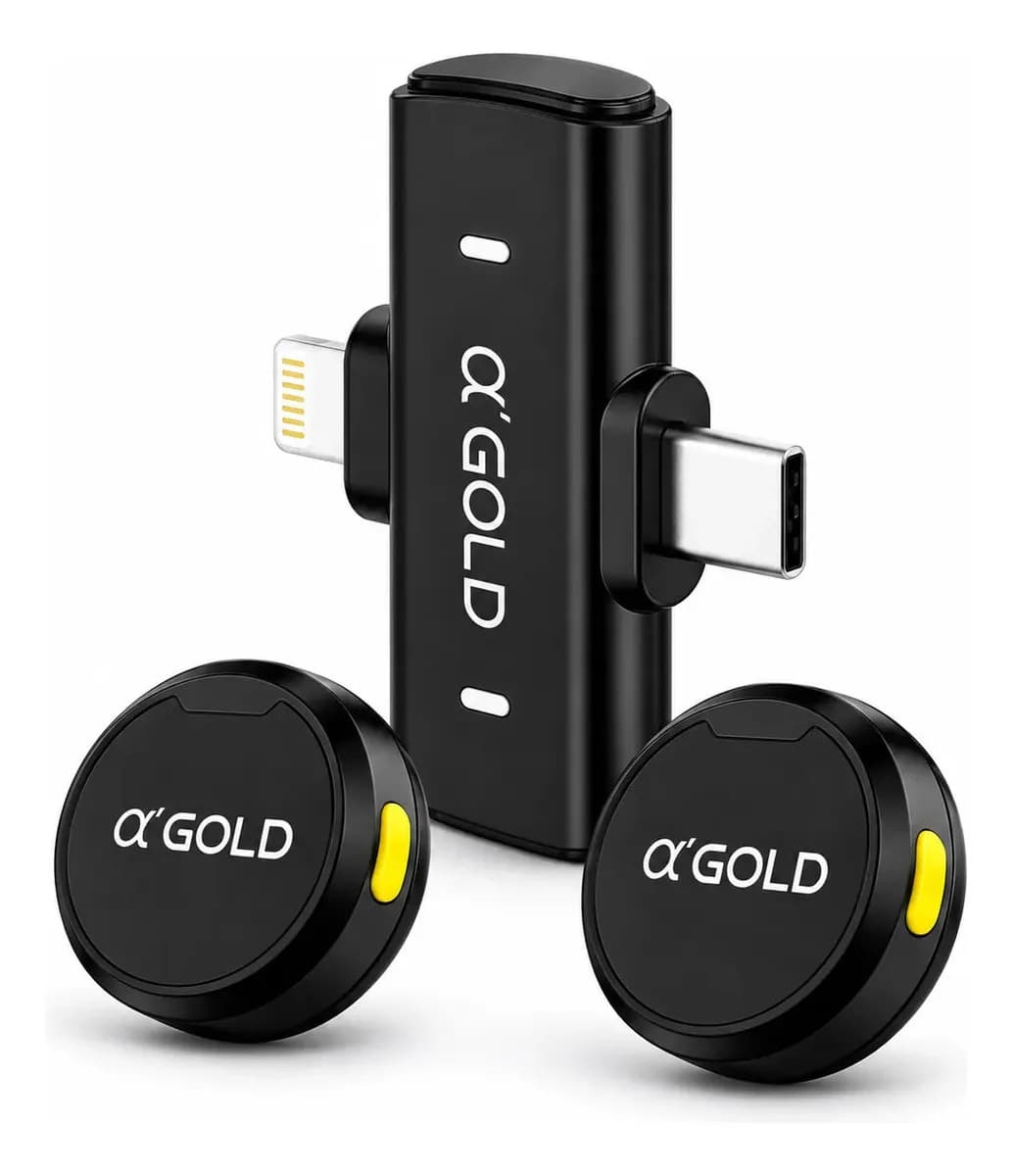 Microfone Lapela A'Gold MCF-38D Sem Fio para iPhone e Android com 2 Microfones — imagem 5