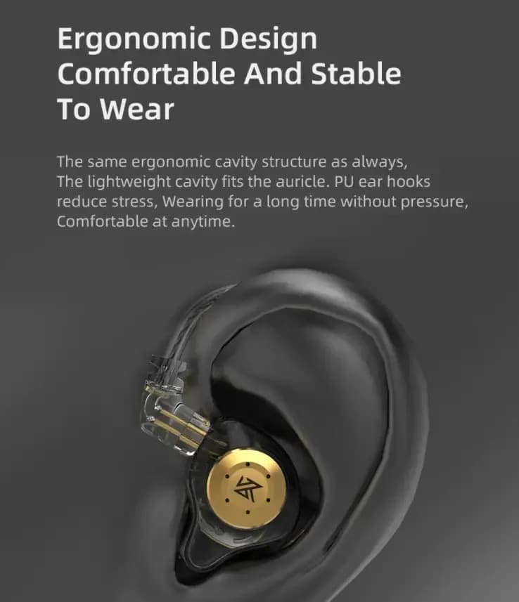 Monitores HiFi In-Ear Kz Edx Pro// Kz Edx//TRN MT1 Fones de ouvido de cor preta sem microfone Crystal Light — imagem 4