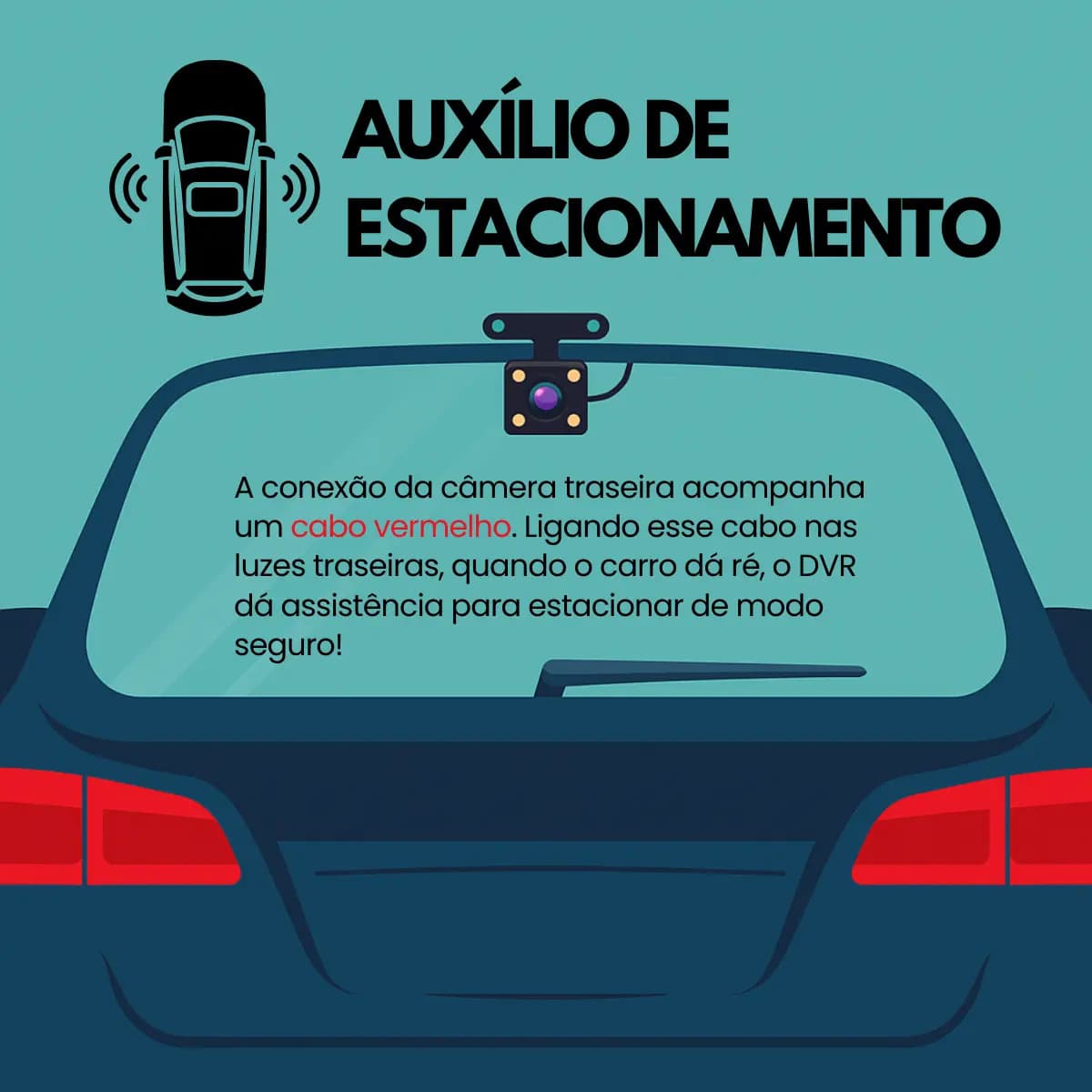 3 Câmera Wifi Automotiva Veicular Carro Com Hd Noturna 1080p Icarbonx — imagem 5