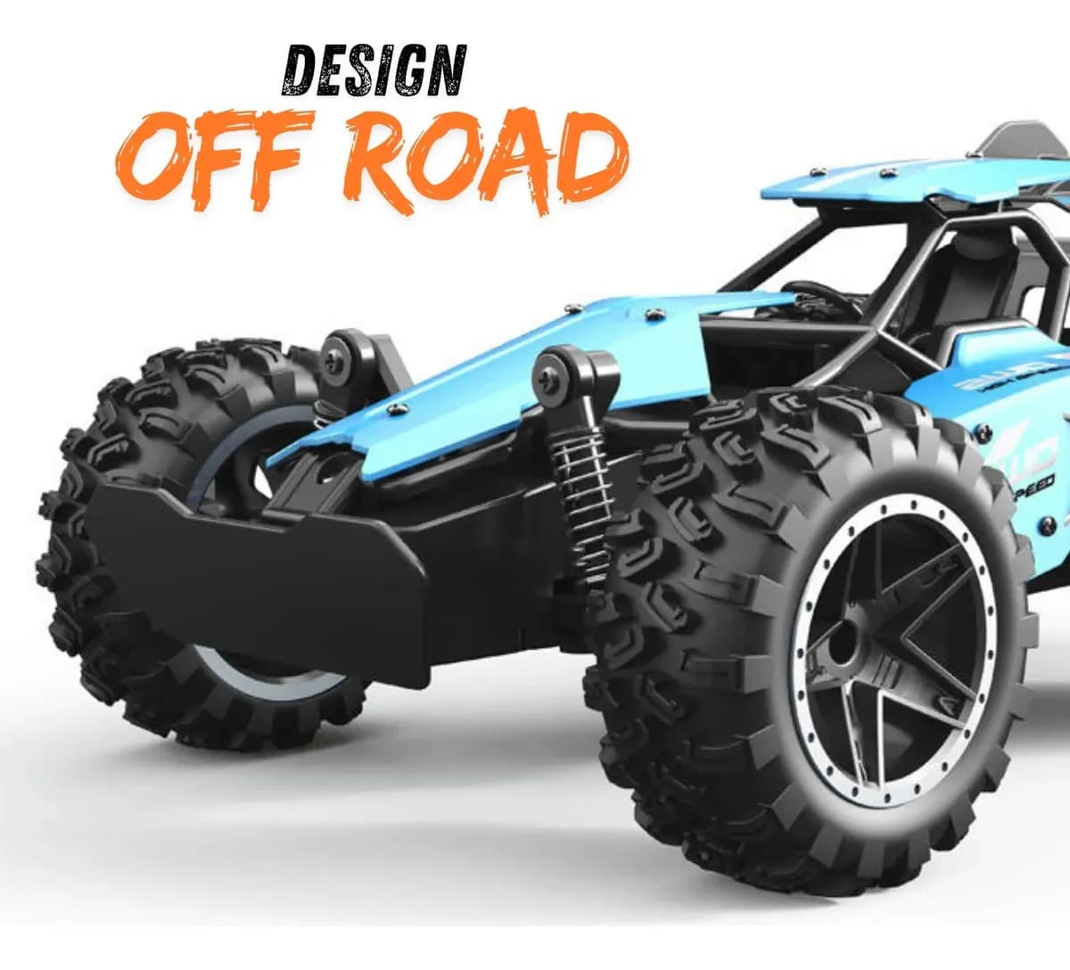 Carrinho Controle Remoto Recarregável Grande Off Road Cross Azul — imagem 5