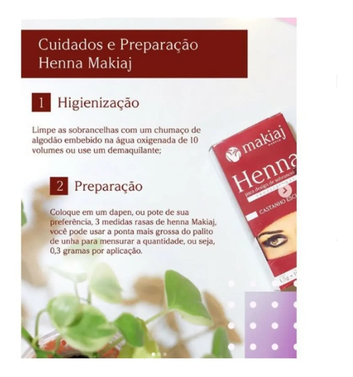 Henna para Sobrancelhas Makiaj Castanho Claro com Pá Medidora — imagem 5