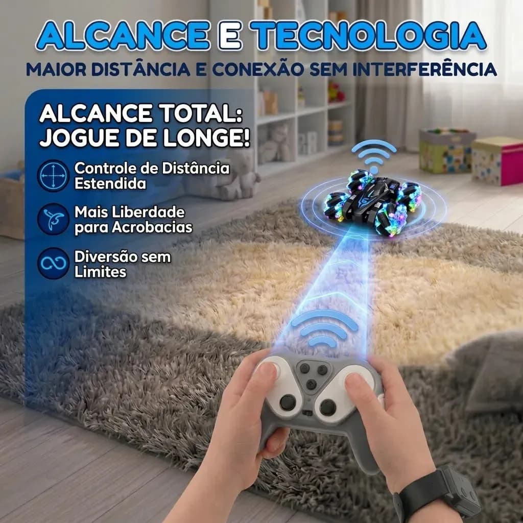Carrinho De Controle Remoto Maluco Speed Girl Gira 360 Graus Inteligente 9 Funções Rápido Recarregável Menina Kizumba Cor Preto — imagem 6