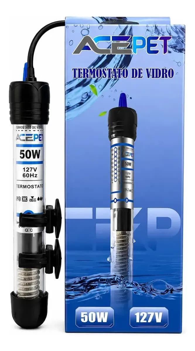 Termostato Aquecedor Ace Pet 50W Submersível para Aquário até 45 Litros com Controle de Temperatura e Aquecimento da Água — imagem 3