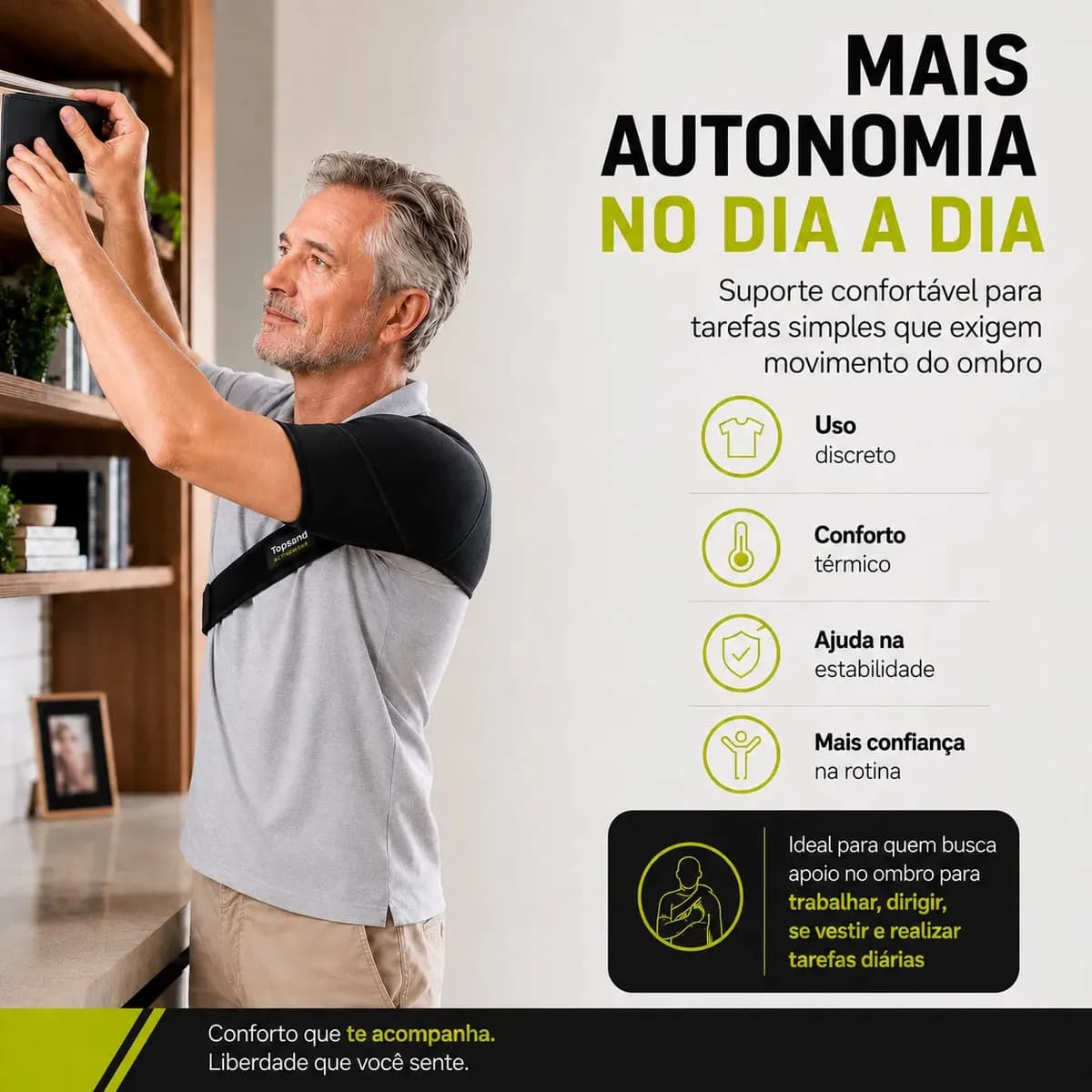 Ombreira Ortopédica Neoprene Suporte Ombro Ajustável Estabilizador Dor Tendinite Bursite Lesão Fisioterapia Reabilitação Esportes Musculação Academia Treino Dir — imagem 5