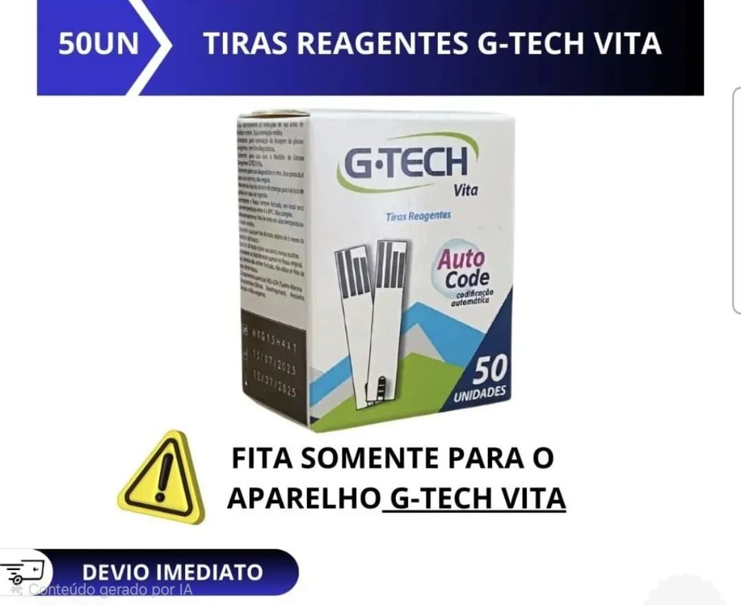 Tiras de Glicemia G-Tech Vita Tiras 50un — imagem 6
