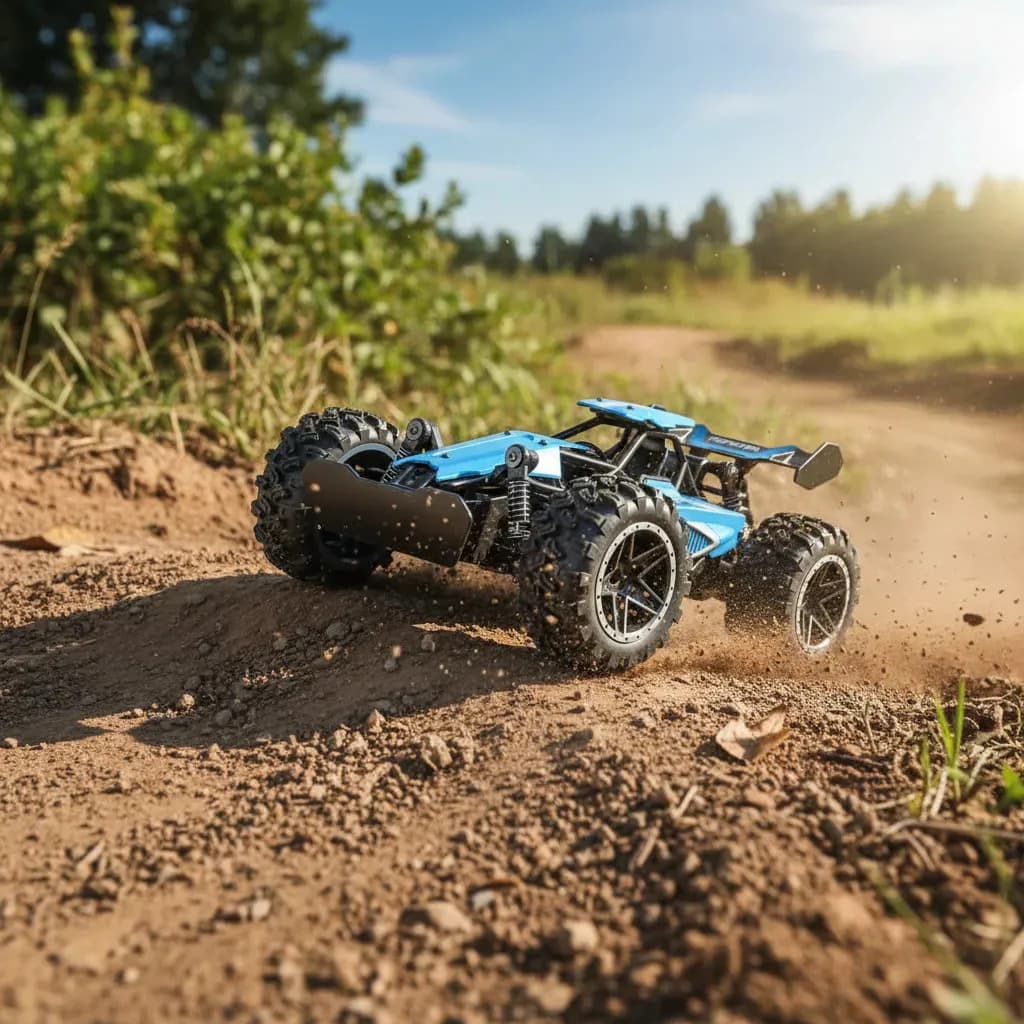 Carrinho Controle Remoto Recarregável Grande Off Road Cross Azul — imagem 4