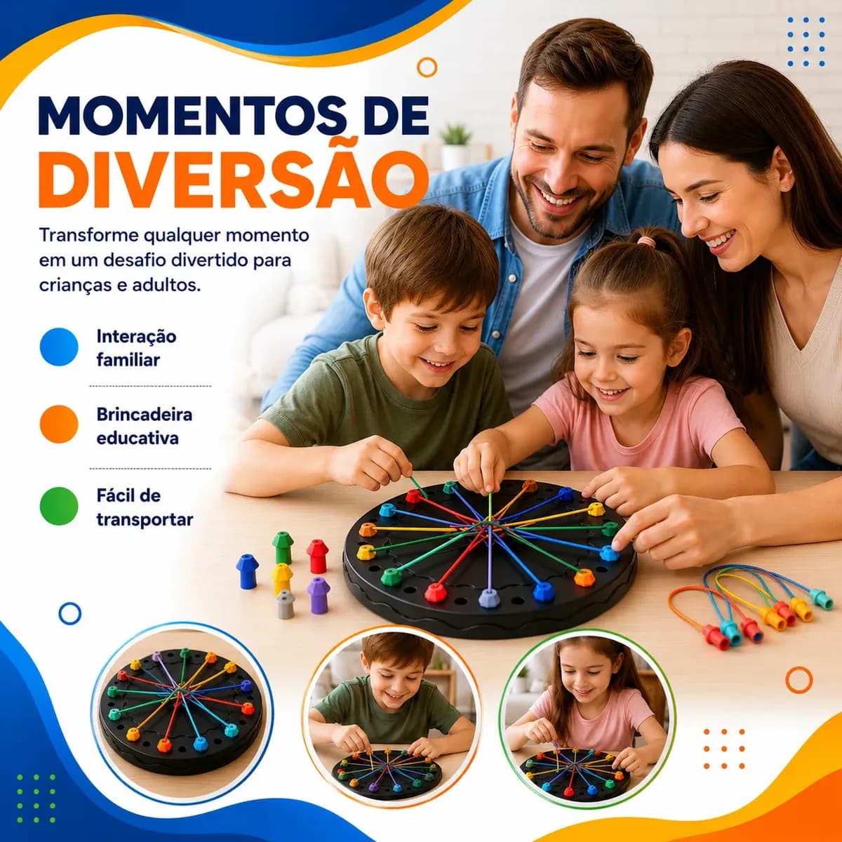 Jogo Desafio Desenrolar Cordas Anti Estresse Raciocínio Quebra Cabeça Babuu Brinquedos Educativos — imagem 5