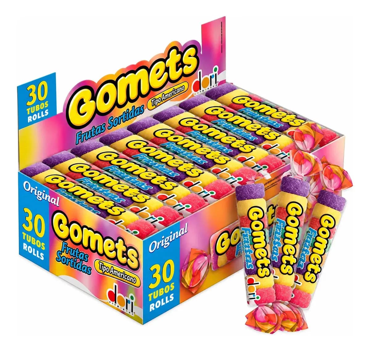 Goma Gomets Dori Frutas Sortidas Caixa 30 Tubos 32g — imagem 2