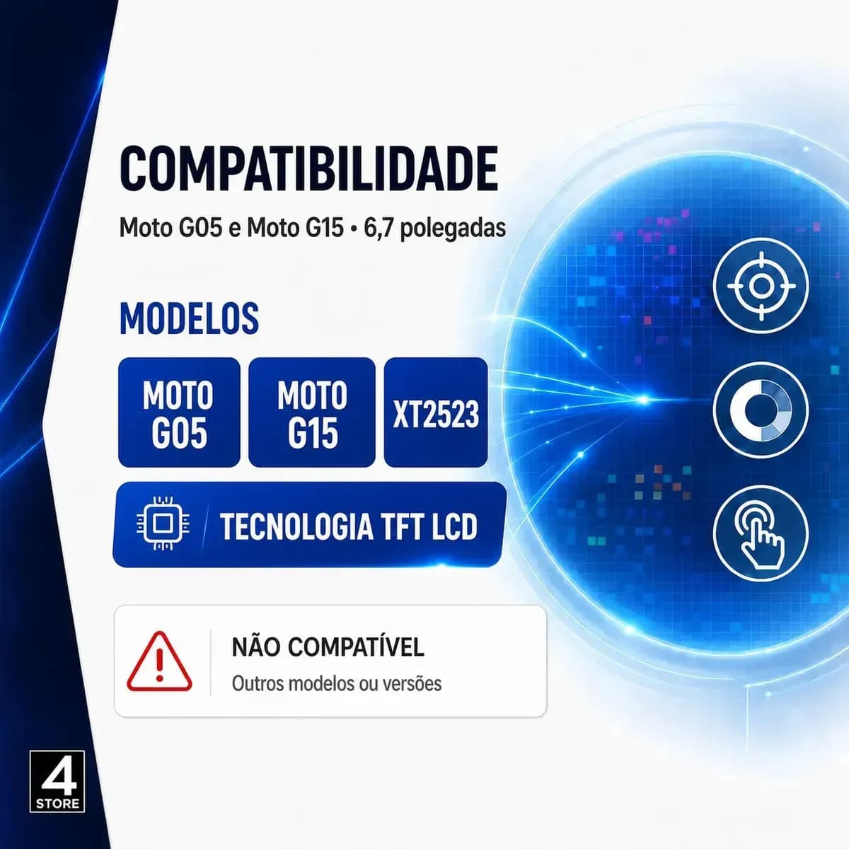 Tela Compatível Moto G05 Moto G15 Moto G15 Power Moto E15 Top + Brinde / Frontal Display Lcd Touch Módulo 4 STORE PREMIUM — imagem 2