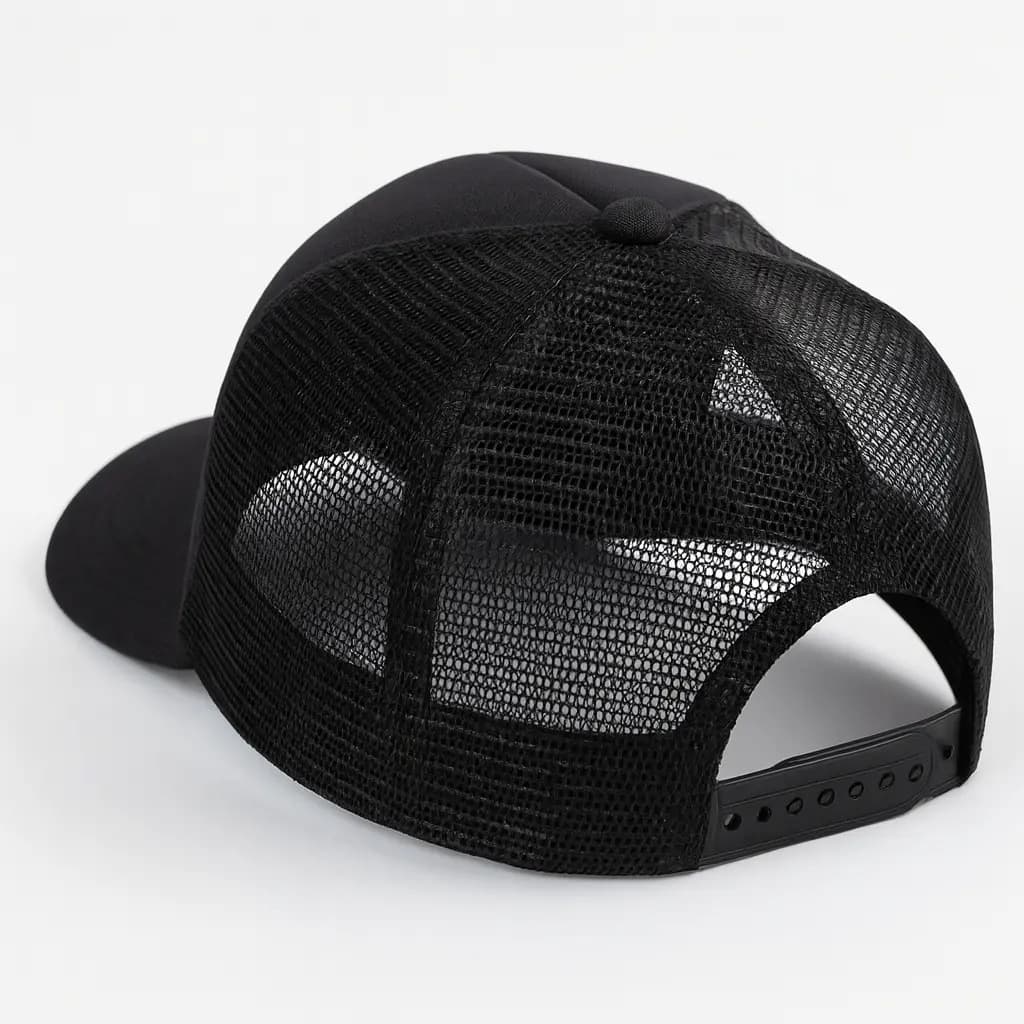 Boné Trucker Masculino Liso com Aba Curva Preto — imagem 3