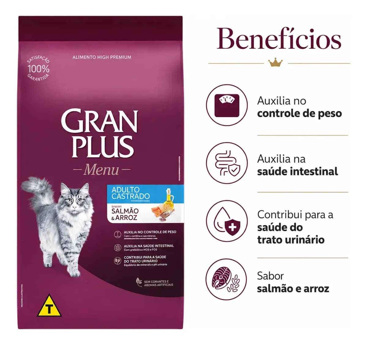 Gran Plus Menu Castrados Para Gato Adulto Sabor Salmão Y Arroz De 10.1 Kg — imagem 6