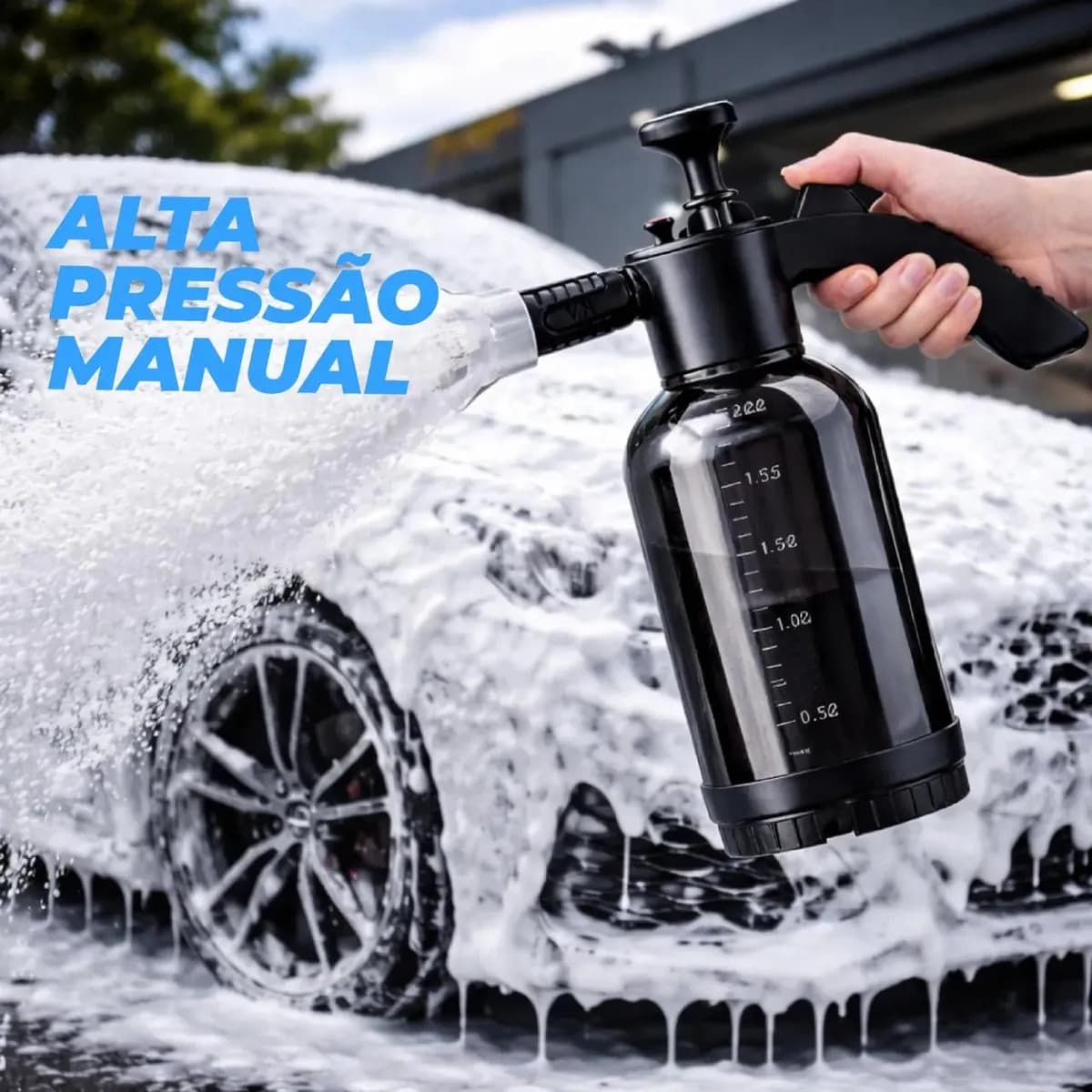 Snow Foam Pulverizador Manual Borrifador Espuma 2 Litros Alta Pressao Profissional Com 2 Bicos Automotivo Lavagem Carro Moto Limpeza Detalhamento Jardim Uso Ger — imagem 3