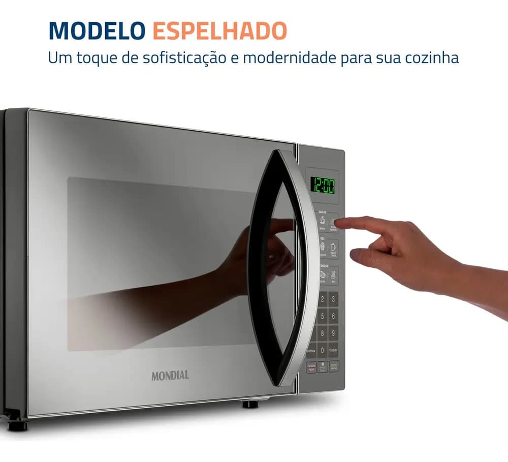 Micro-ondas Mondial 1400W MO-02-34-E Espelhado 110V — imagem 3