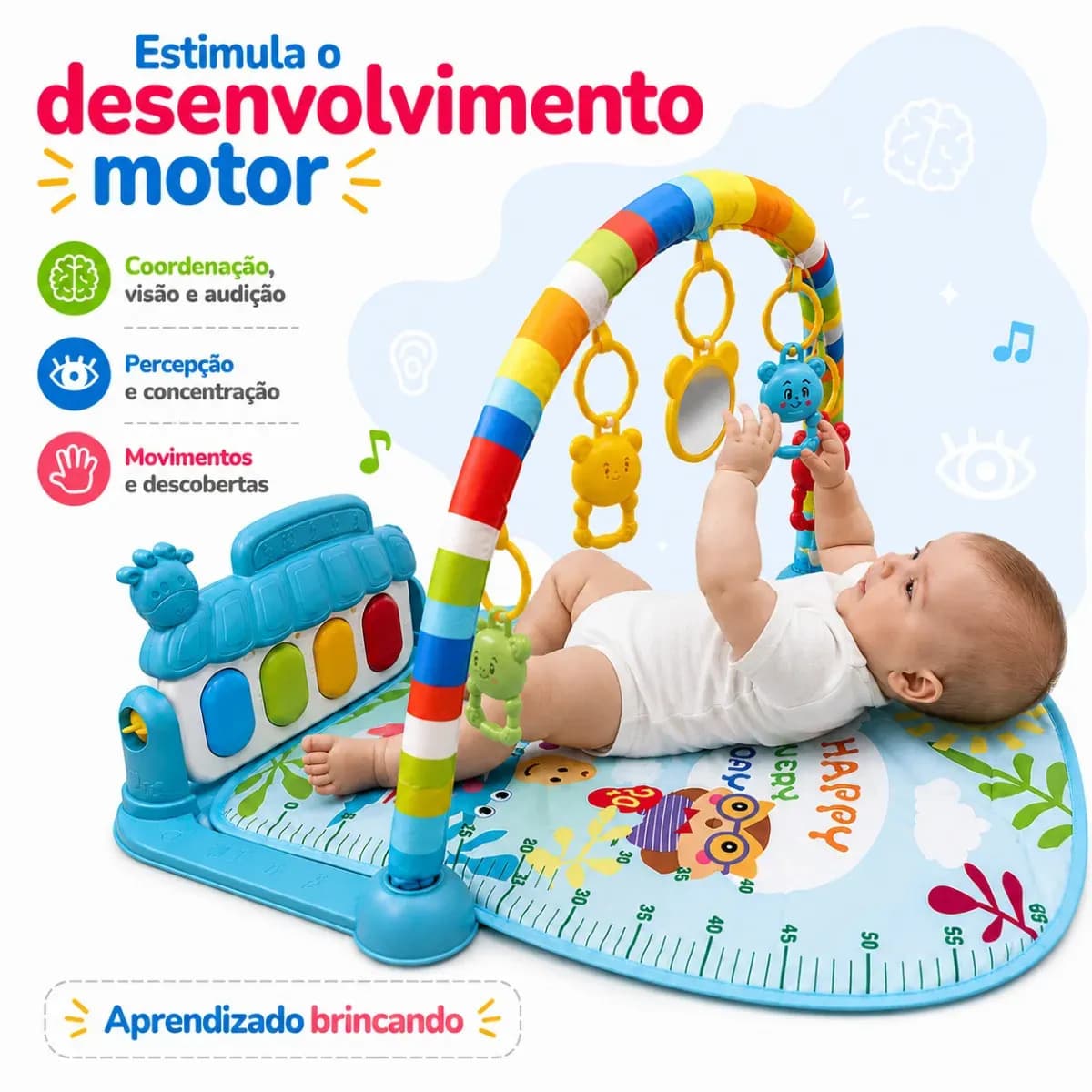 Tapete de Atividades Bebê c/ Piano Musical Infantil 3 em 1 Alvo Toys — imagem 3