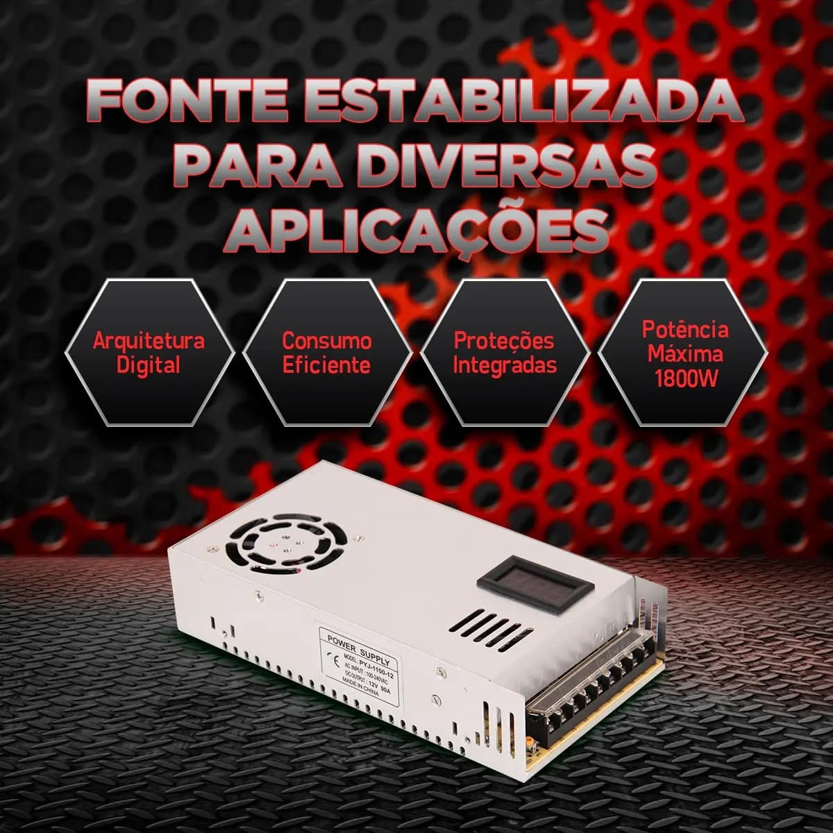 Fonte Chaveada 12v 90a 1200w Bivolt Estabilizada Som Automotivo Led Cftv Impressora 3d Lumiville — imagem 5