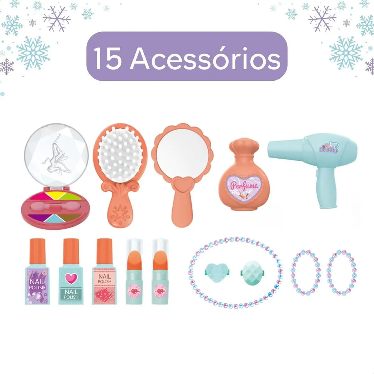 Penteadeira Castelo Emite Luz E Som Princesa Infantil Azul — imagem 4