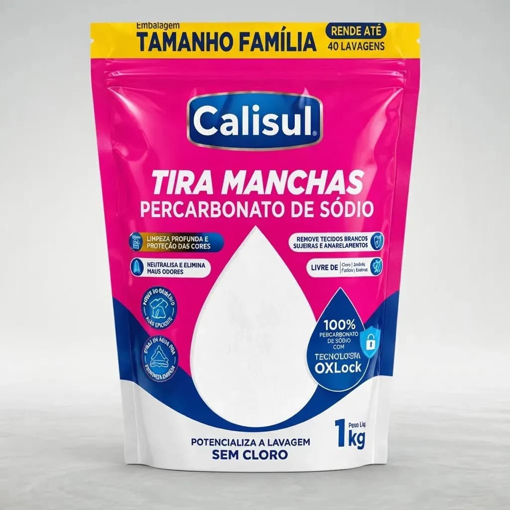Percarbonato De Sódio 100% Tira Manchas Calisul - Roupas Brancas E Coloridas 1kg — imagem 3