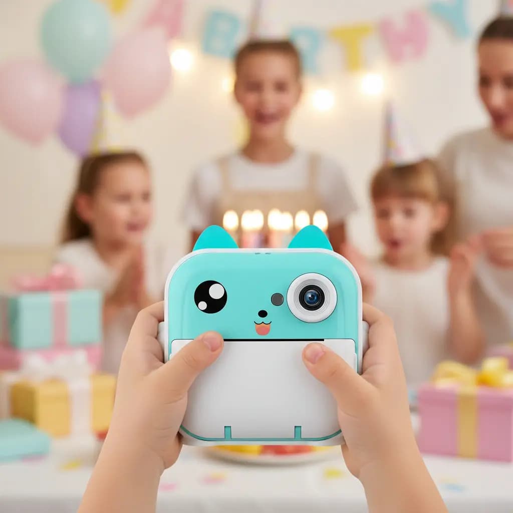 Câmera Infantil Instantânea Filmadora Full Hd Divertida Jogo Cor Azul