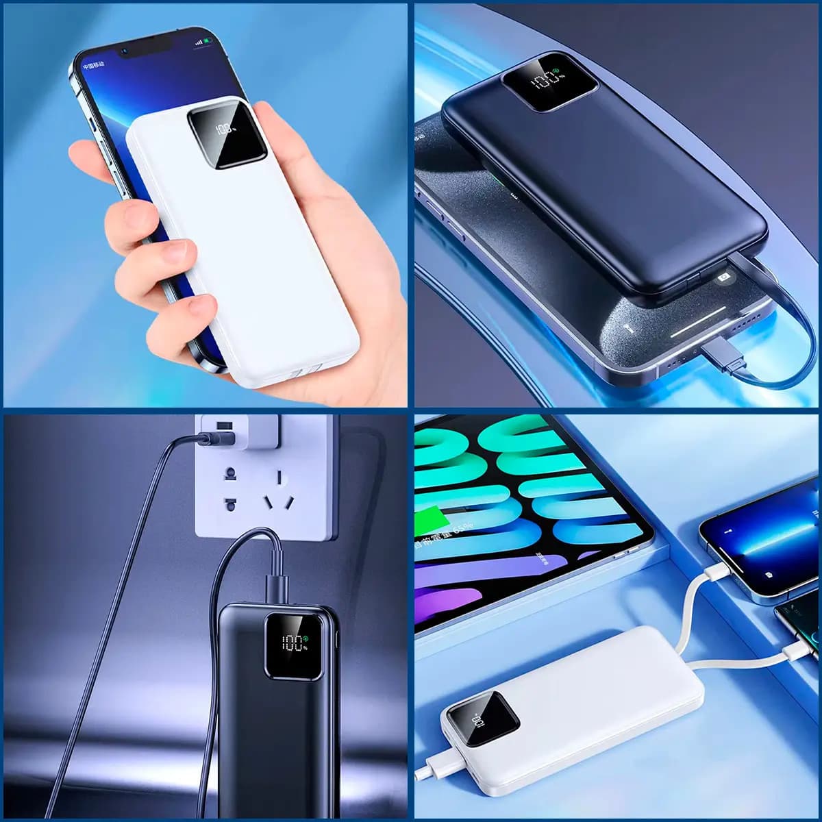 Carregador Portátil Power Bank Turbo 20000mah 22.5w universal para iphone samsung motorola xiaomi Com Display Digital DTimp — imagem 6