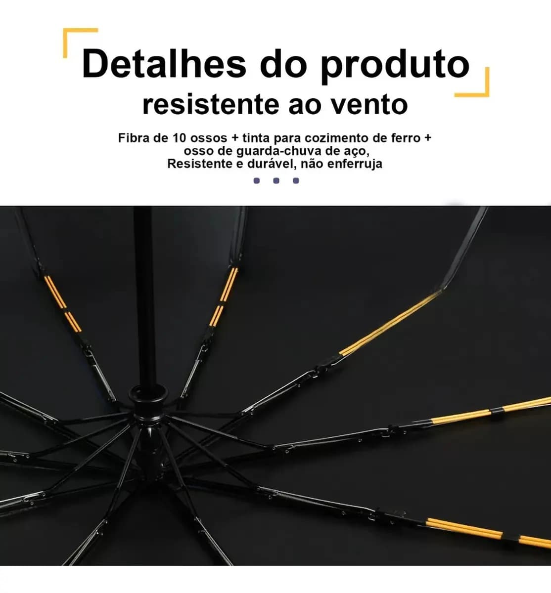 Guarda Chuva Automático Reforçado Abre E Fecha Mais Forte Cor Vermelho — imagem 4