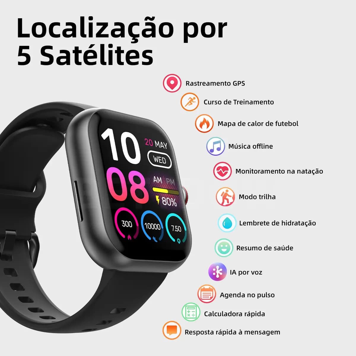 Smartwatch Bettdow Fb055 1.85" Esportivo Ia Gps 3atm Música Preto — imagem 2