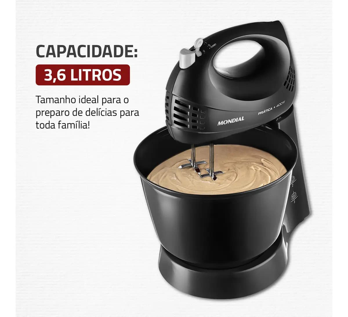 Batedeira Prática Mondial 400W - B-44-B — imagem 3