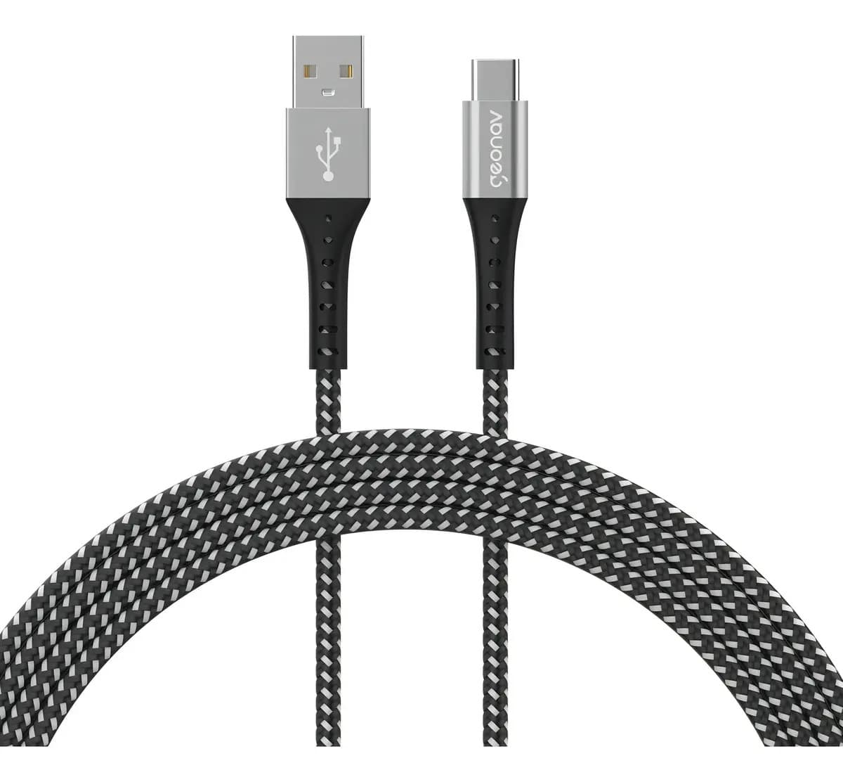 Cabo Usb-a Para Usb-c 1,2m Nylon Trançado Preto Geonav — imagem 2
