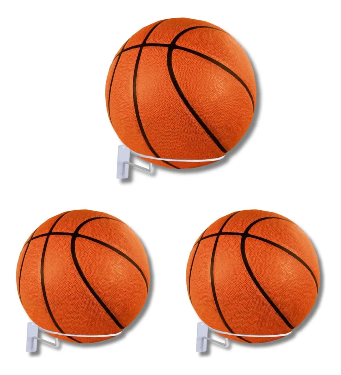 Kit 03 Suporte Parede Expositor Bola Futebol Basquete Vôlei LM Balcoes Branco