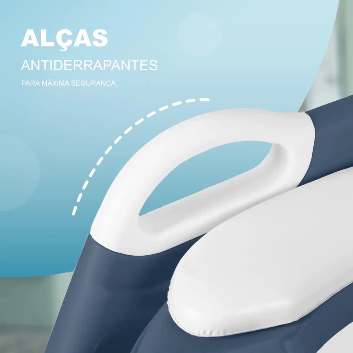 Assento Redutor Infantil Escada Para Vaso Sanitário Troninho Cor Azul Lisa — imagem 4