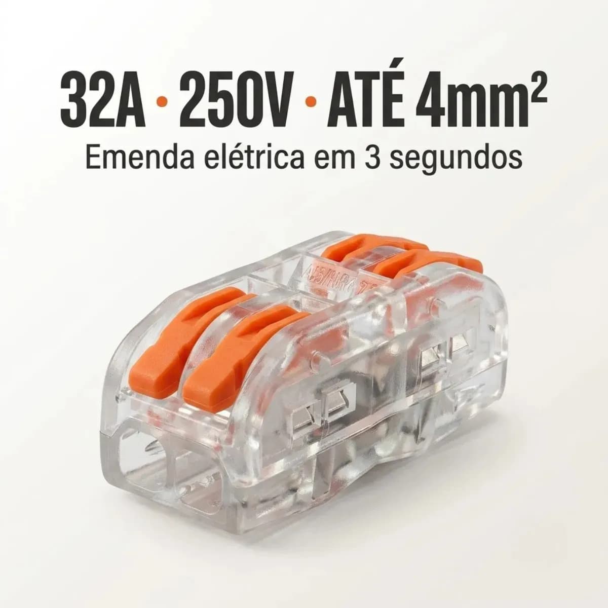 Conector De Fios Emenda Rápida 2 Vias Kit Com 20 Unidades Entrada E Saida — imagem 2