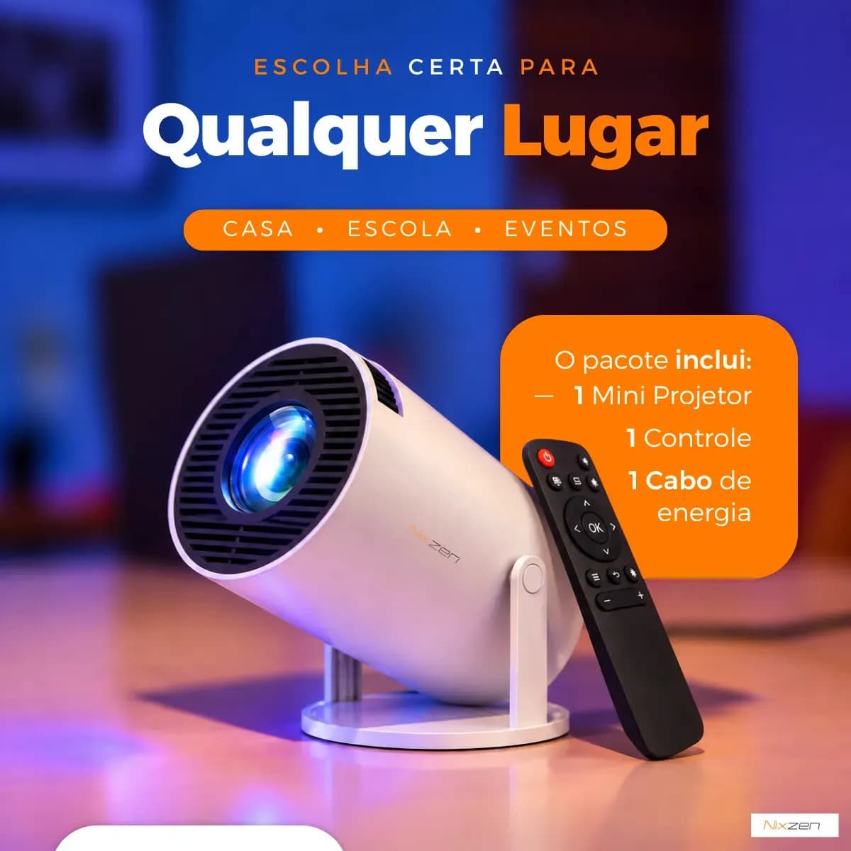 Projetor Portátil Mini HY300 4k Full HD 1080p Smart Tv Android 11.0 Wi-Fi Bluetooth Home Theater Cinema Em Casa TV Imagem Nítida Som Potente Alta Resolução Com  — imagem 6