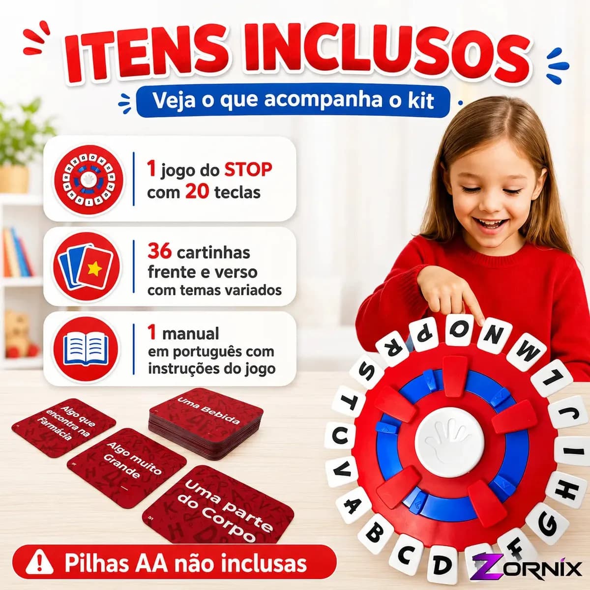 Jogo De Palavras Divertido Adedonha Caça Palavras Stop Carta Tabuleiro Zornix Familia Adultos E Crianças — imagem 4
