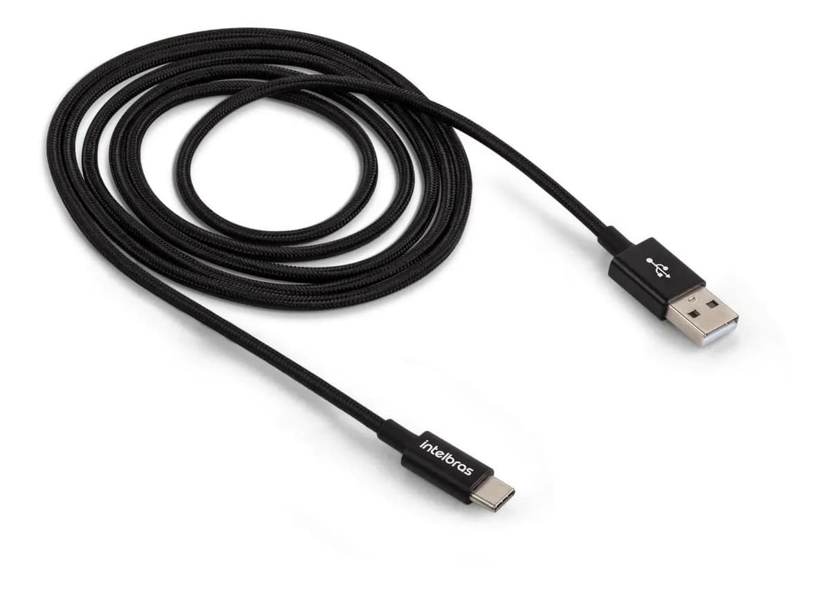 Cabo Usb Usb-c 1,5m Nylon Euac 15np Preto Intelbras Preto — imagem 2